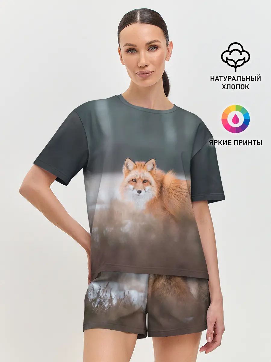 Женская пижама с шортами / Лиса