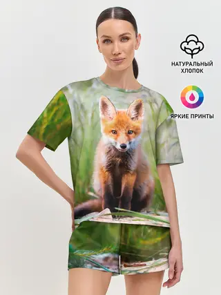 Женская пижама с шортами / Лисичка