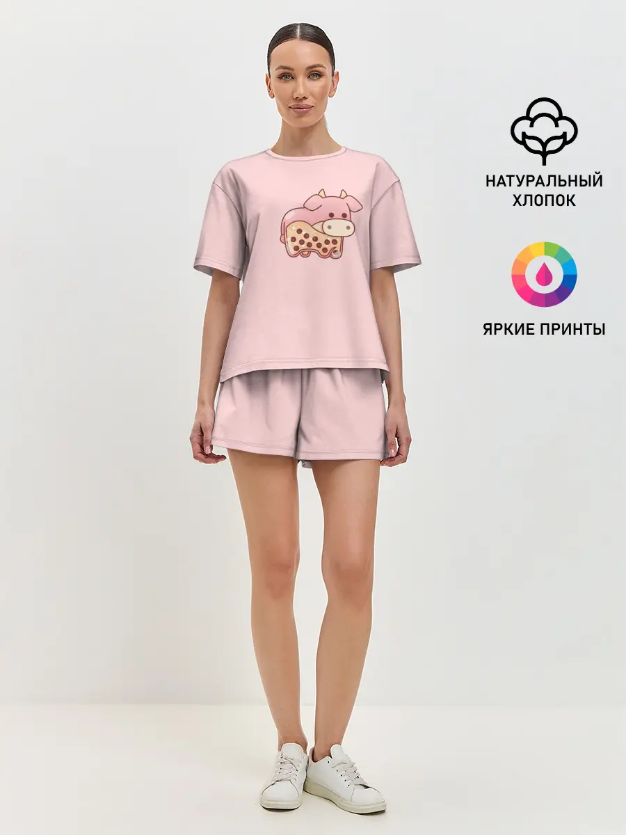 Женская пижама с шортами / Стеклянная свинка