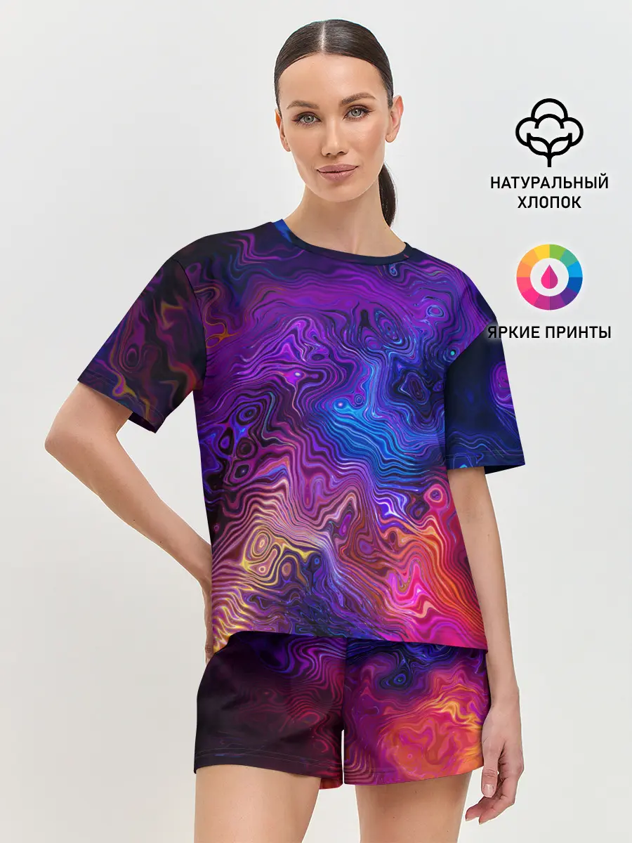 Женская пижама с шортами / НЕОНОВЫЕ РАЗВОДЫ