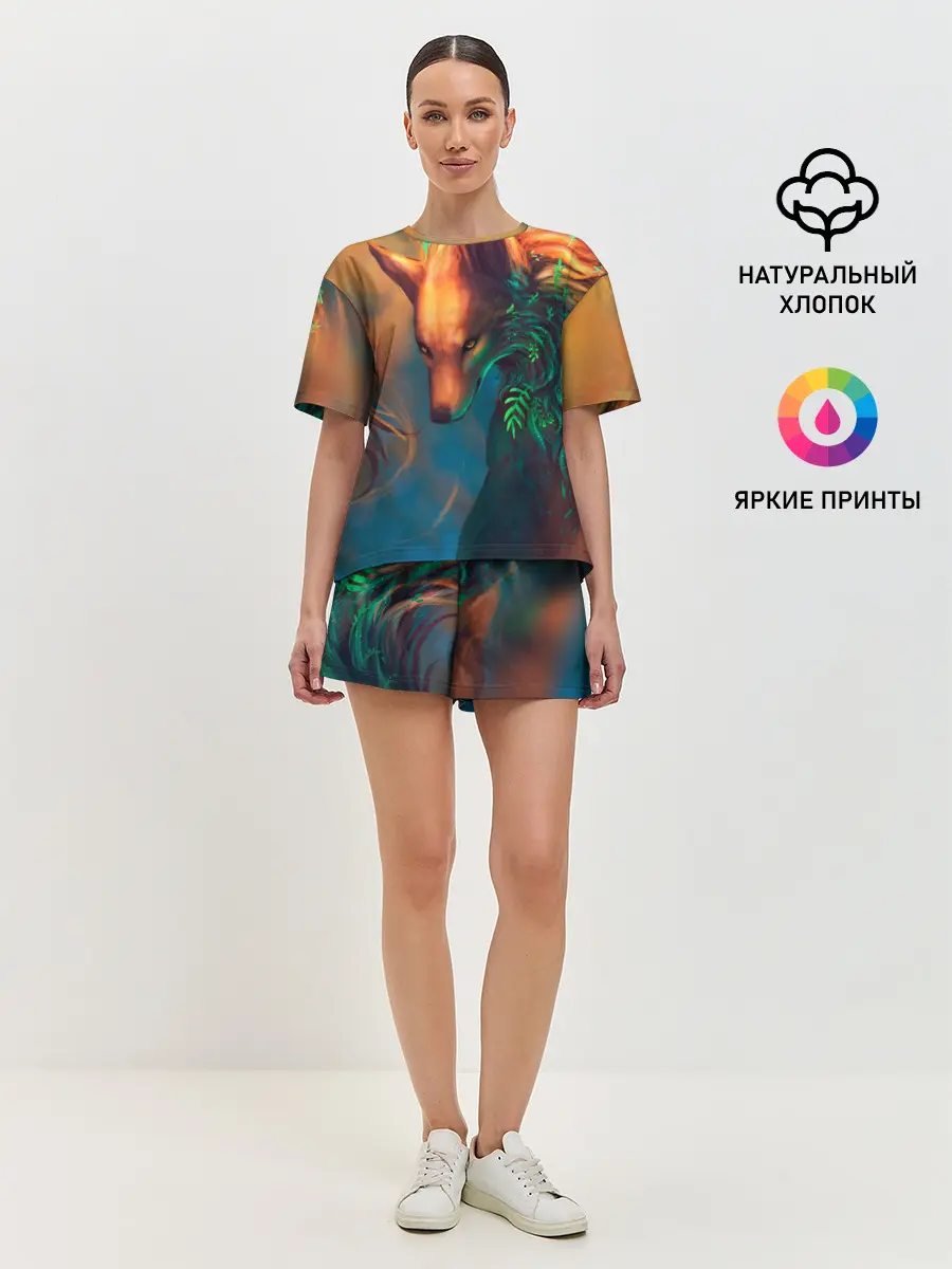 Женская пижама с шортами / Волшебная лиса