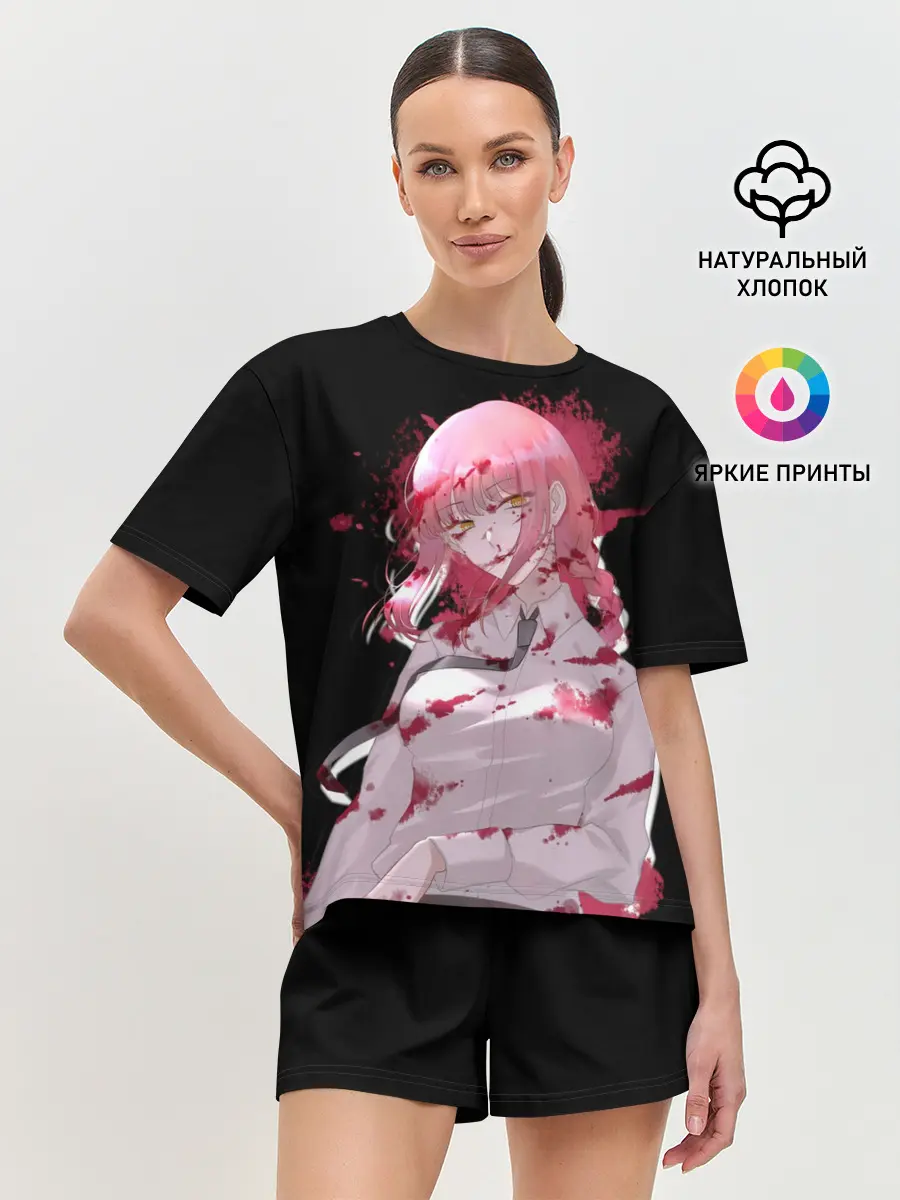 Женская пижама с шортами / Makima Chainsaw Man