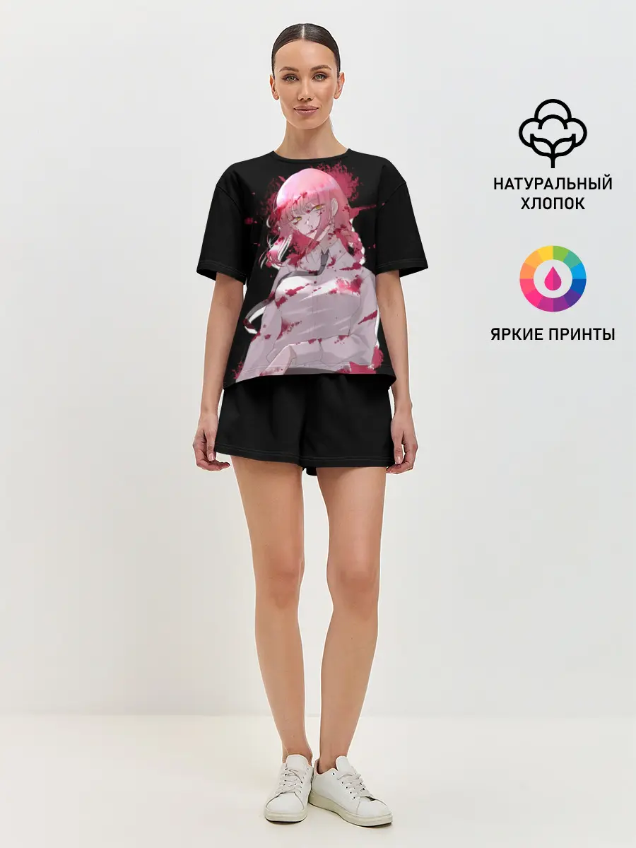 Женская пижама с шортами / Makima Chainsaw Man