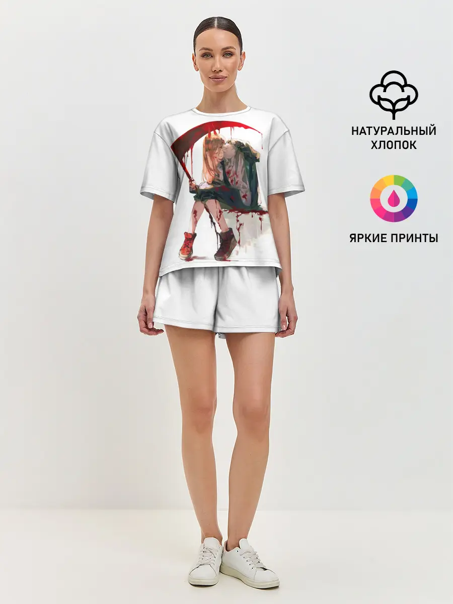 Женская пижама с шортами / Человек Бензопила Аниме