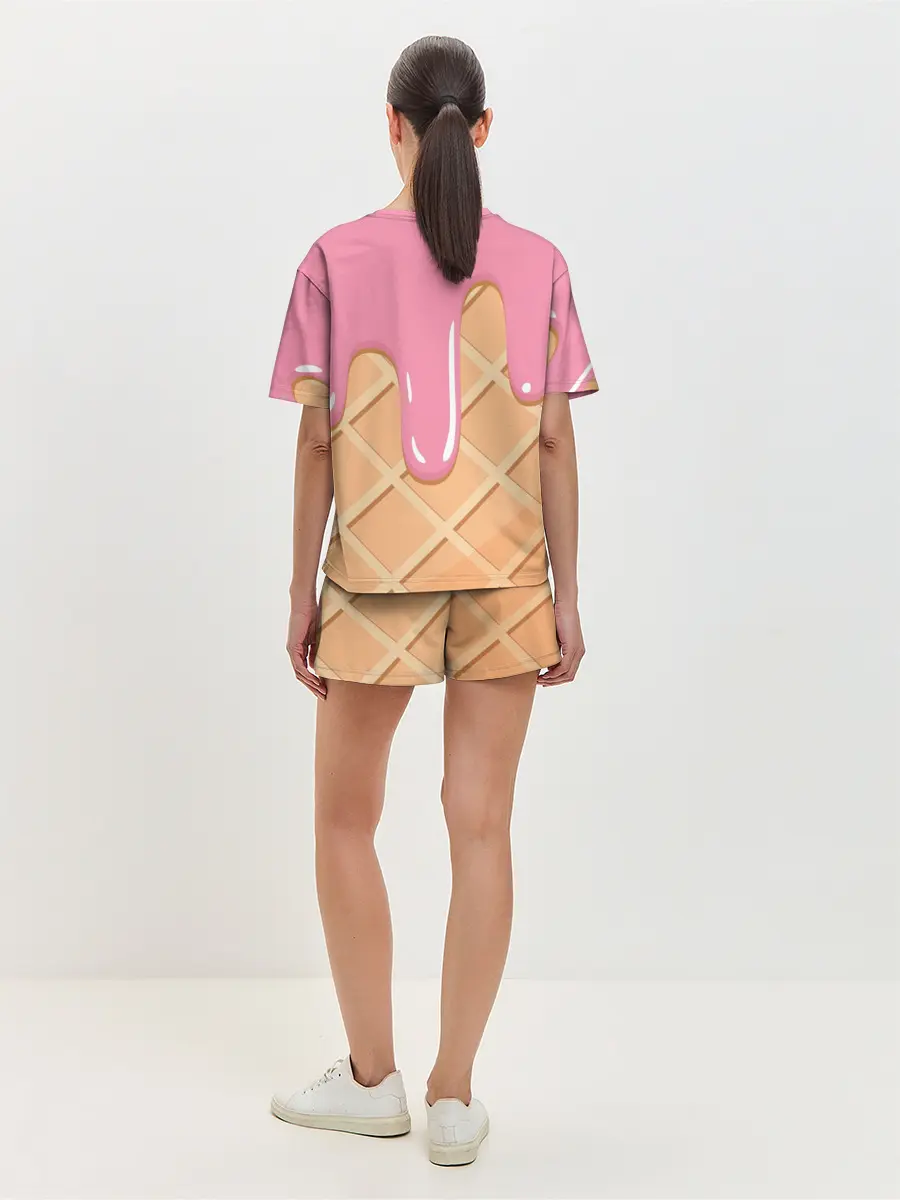 Женская пижама с шортами / Мороженое Рожок