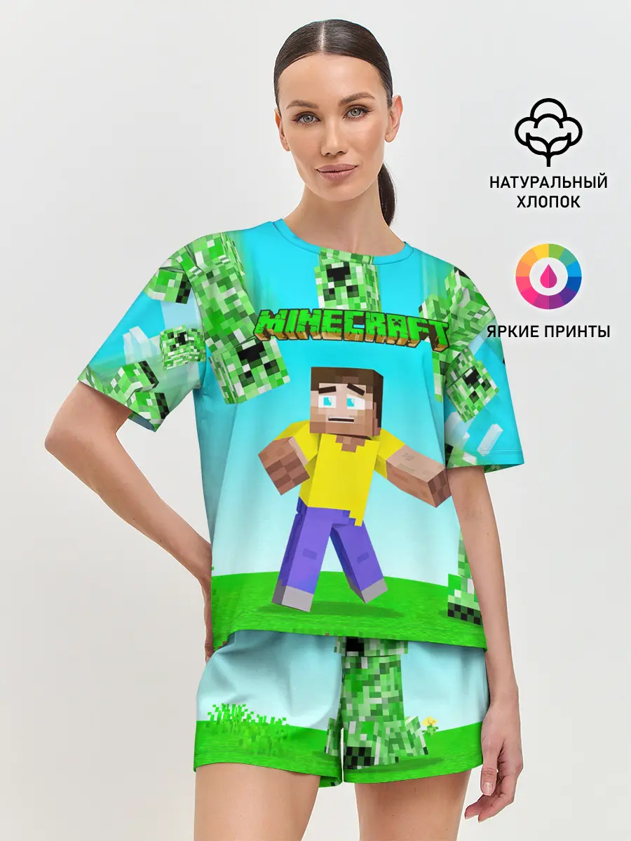 Женская пижама с шортами / Minecraft