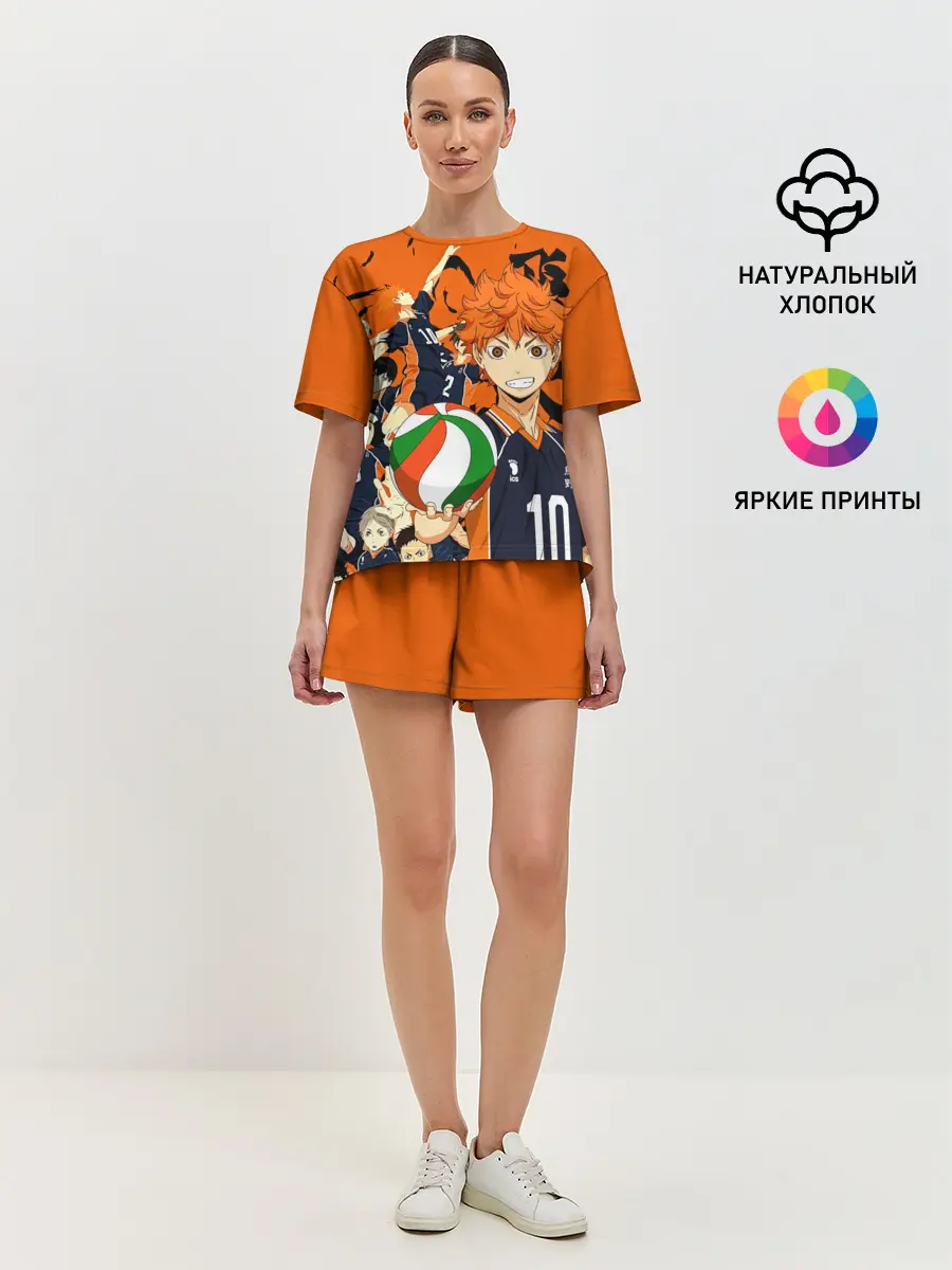 Женская пижама с шортами / Волебольная команда из аниме HAIKYUU!!