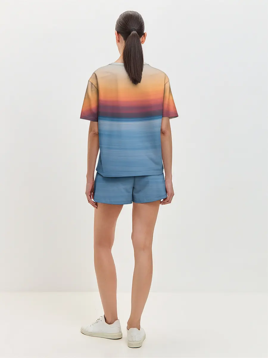 Женская пижама с шортами / Рассвет на берегу