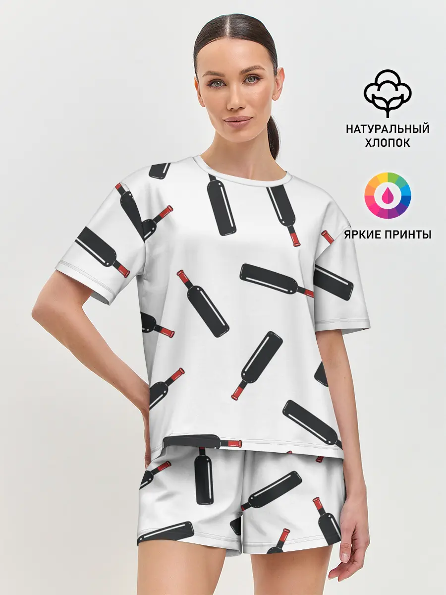 Женская пижама с шортами / винишко