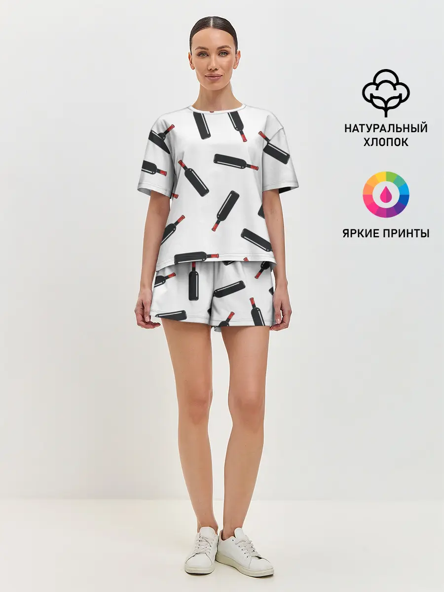 Женская пижама с шортами / винишко