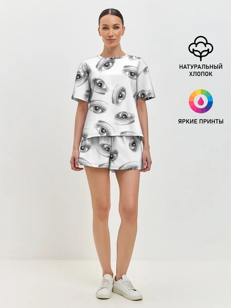 Женская пижама с шортами / глаза