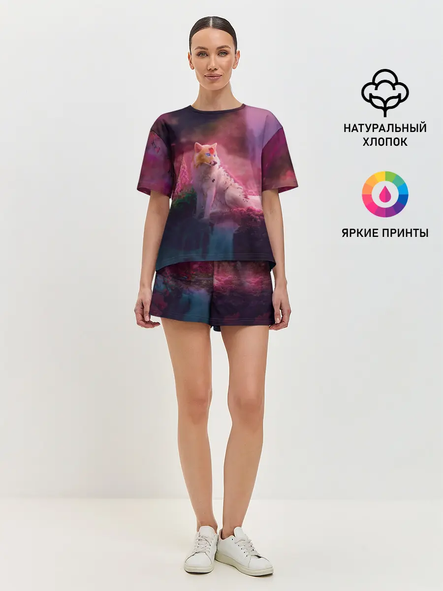 Женская пижама с шортами / Лисичка