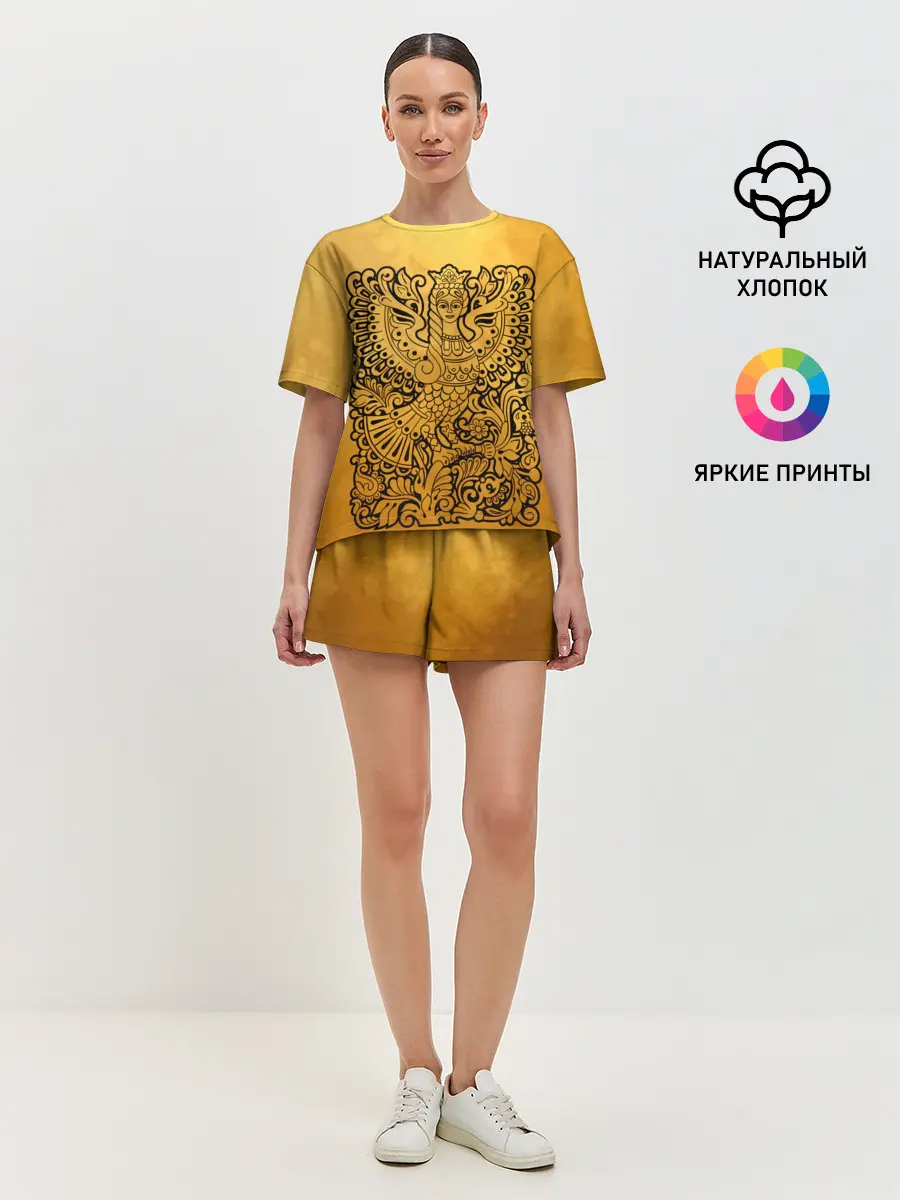 Женская пижама с шортами / жар птица