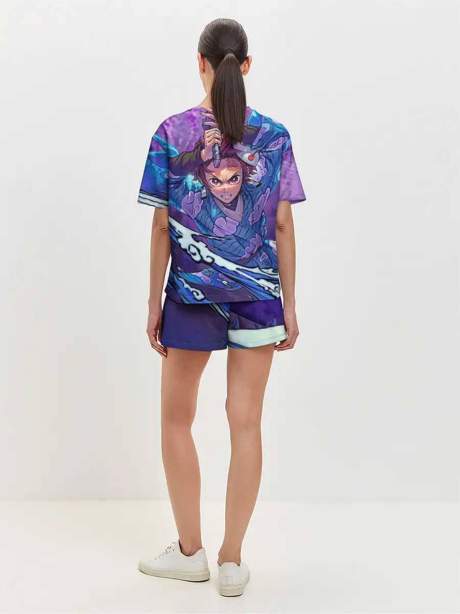 Женская пижама с шортами / Танджиро камадо Клинок Демонов