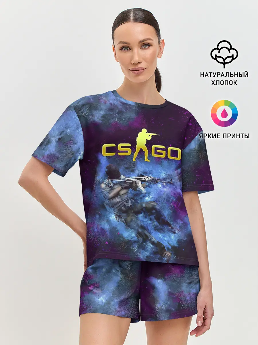 Женская пижама с шортами / CS GO Blue smoke