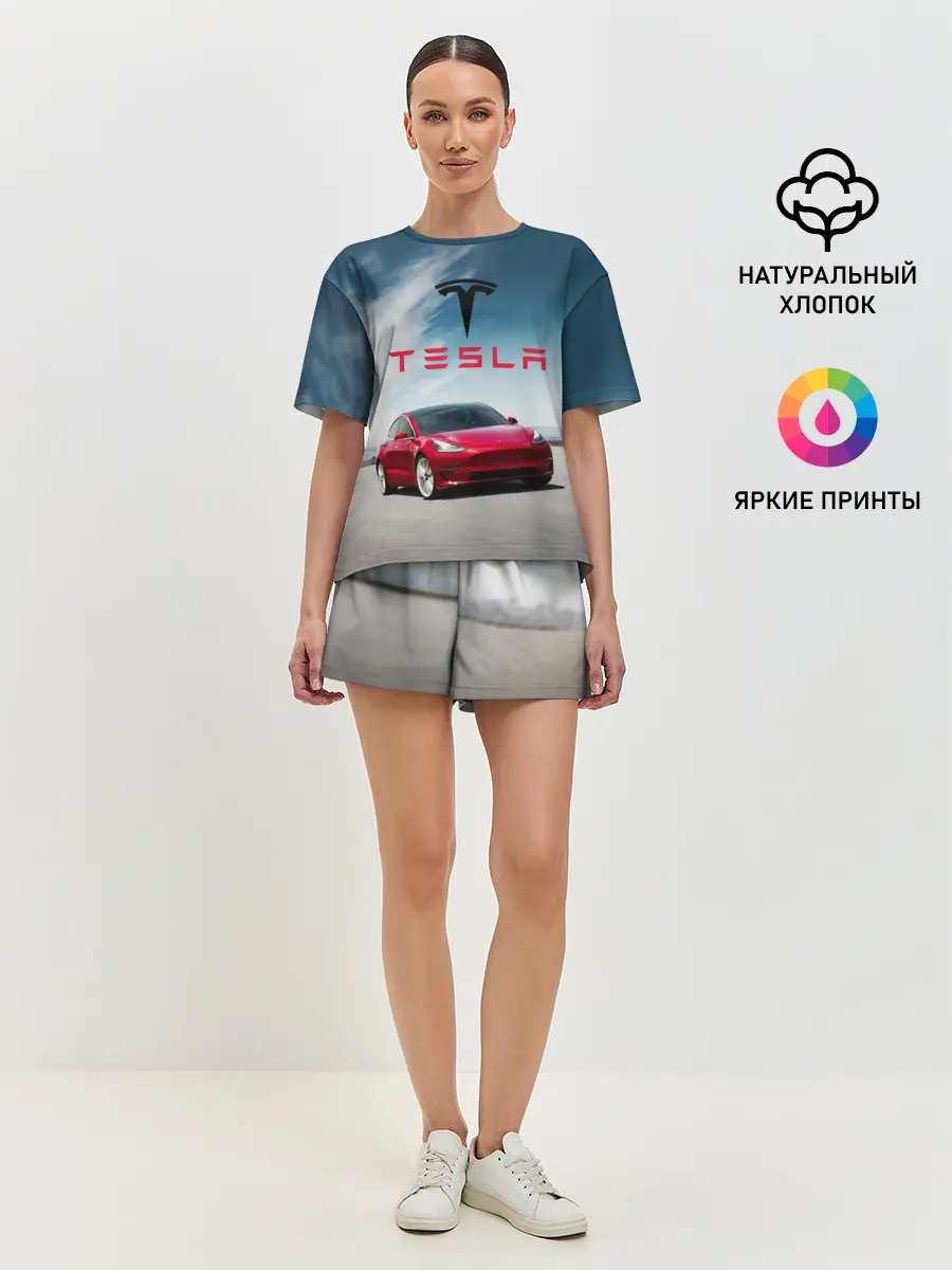 Женская пижама с шортами / Tesla Model 3