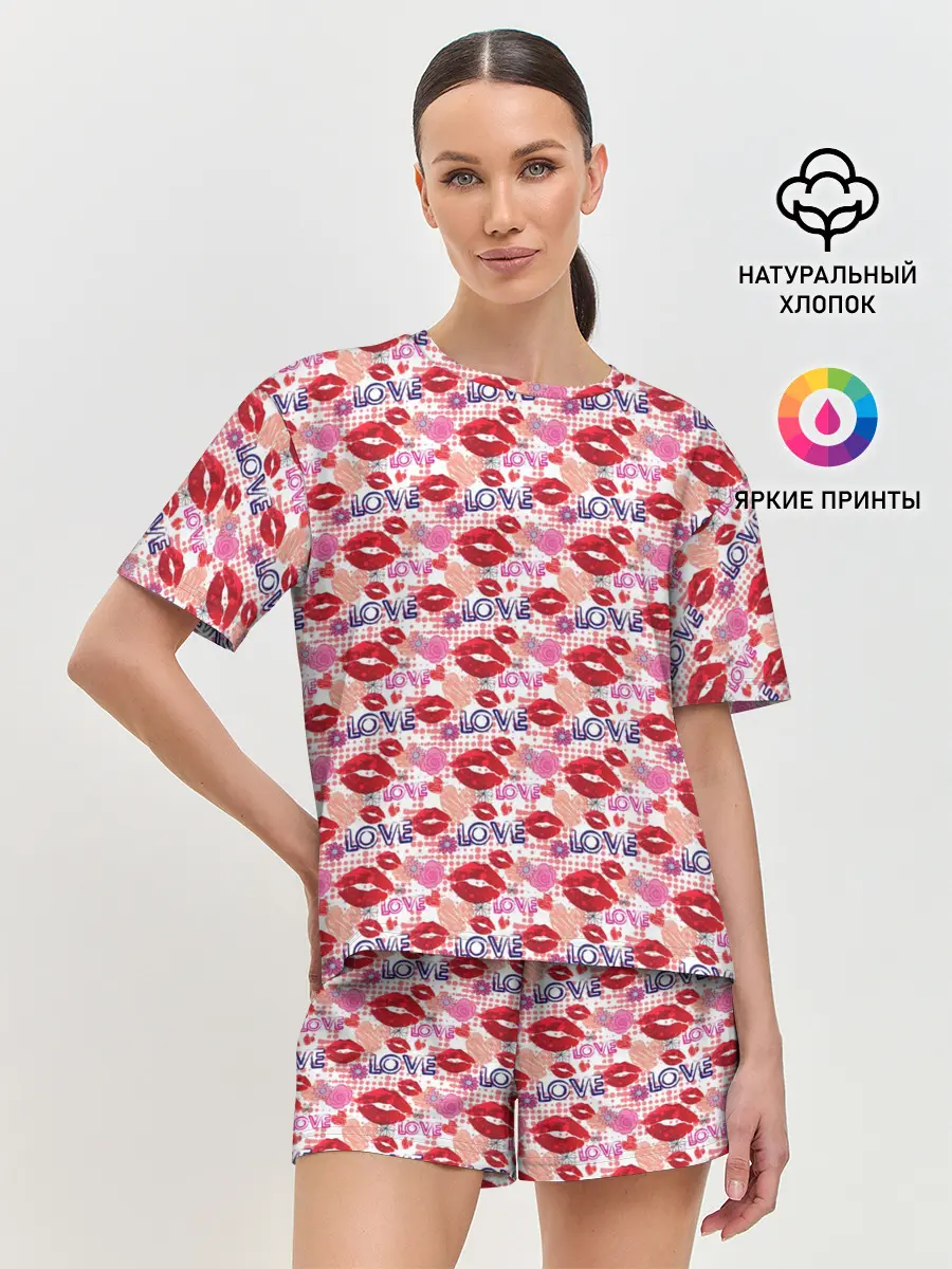 Женская пижама с шортами / LOVE