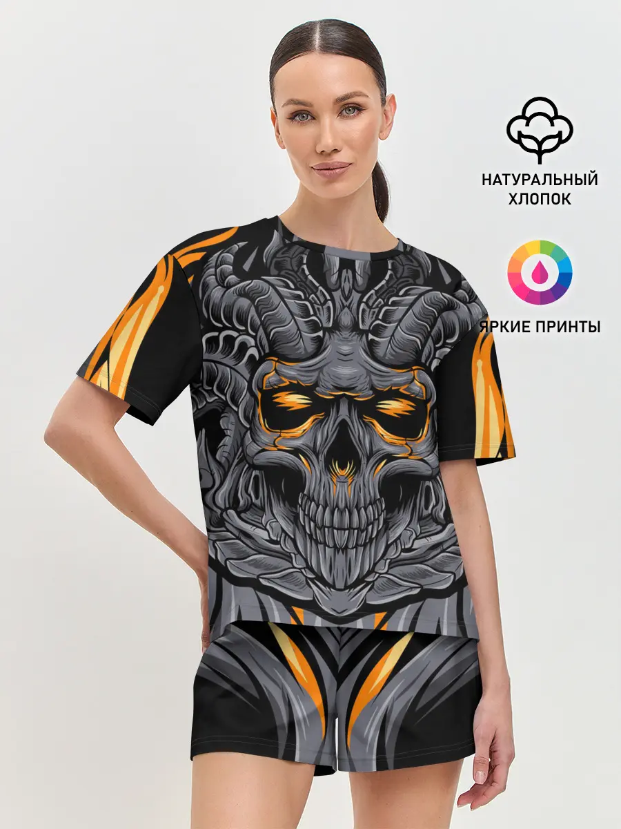 Женская пижама с шортами / Череп дьявола