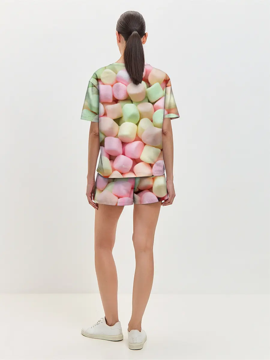 Женская пижама с шортами / маршмэлов зефирки нежные