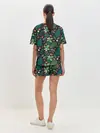 Женская пижама с шортами / Лесные листочки цветочки