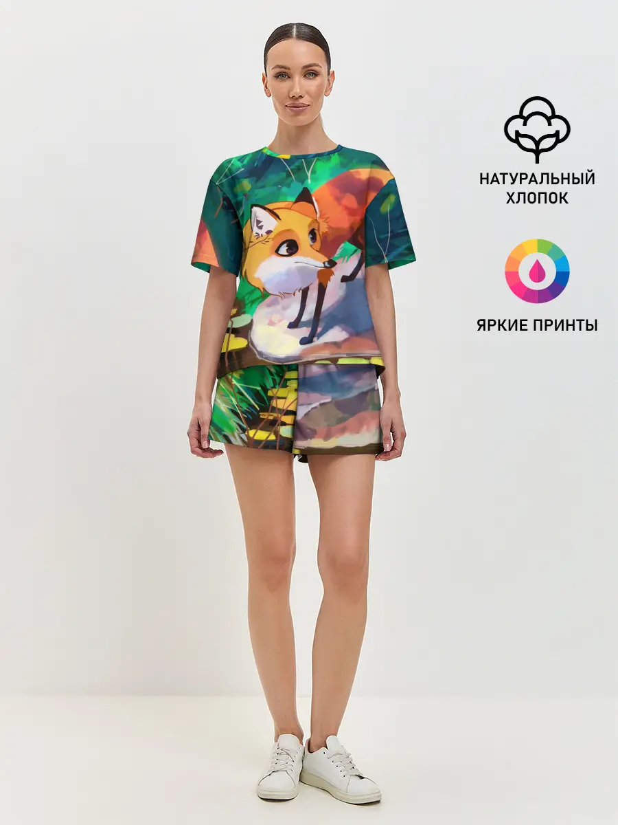 Женская пижама с шортами / Лисичка