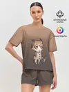 Женская пижама с шортами / девочка сова с топром