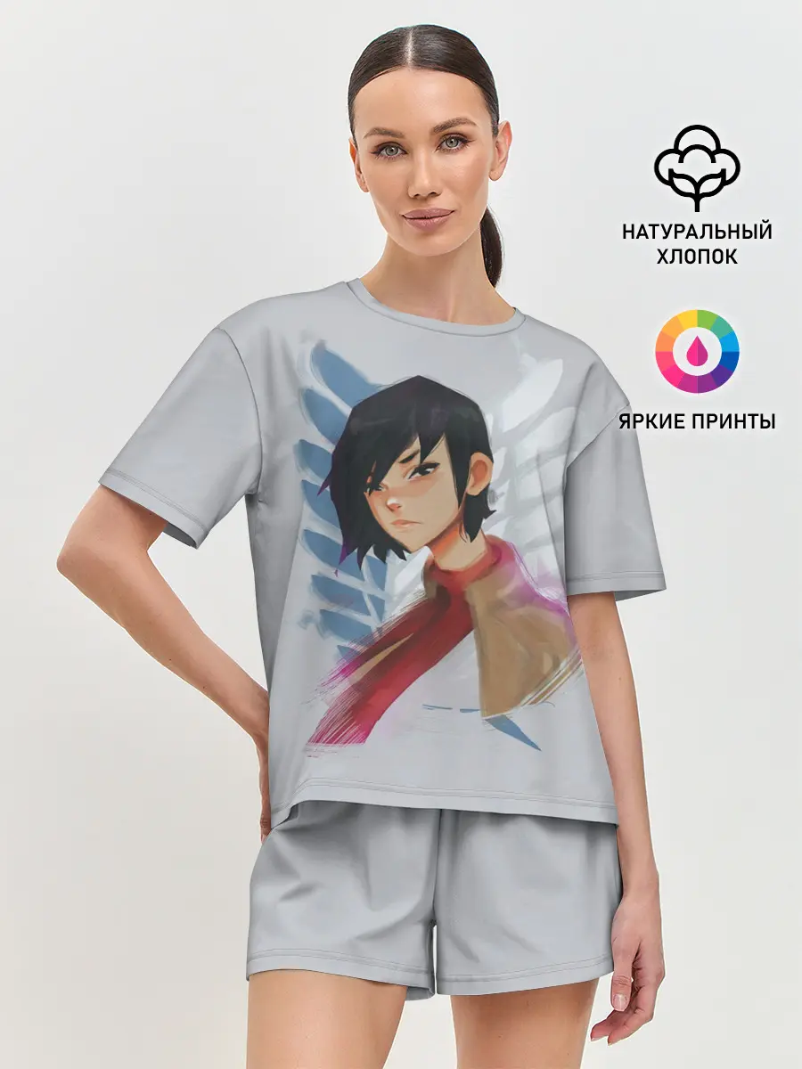 Женская пижама с шортами / Logo and Mikasa