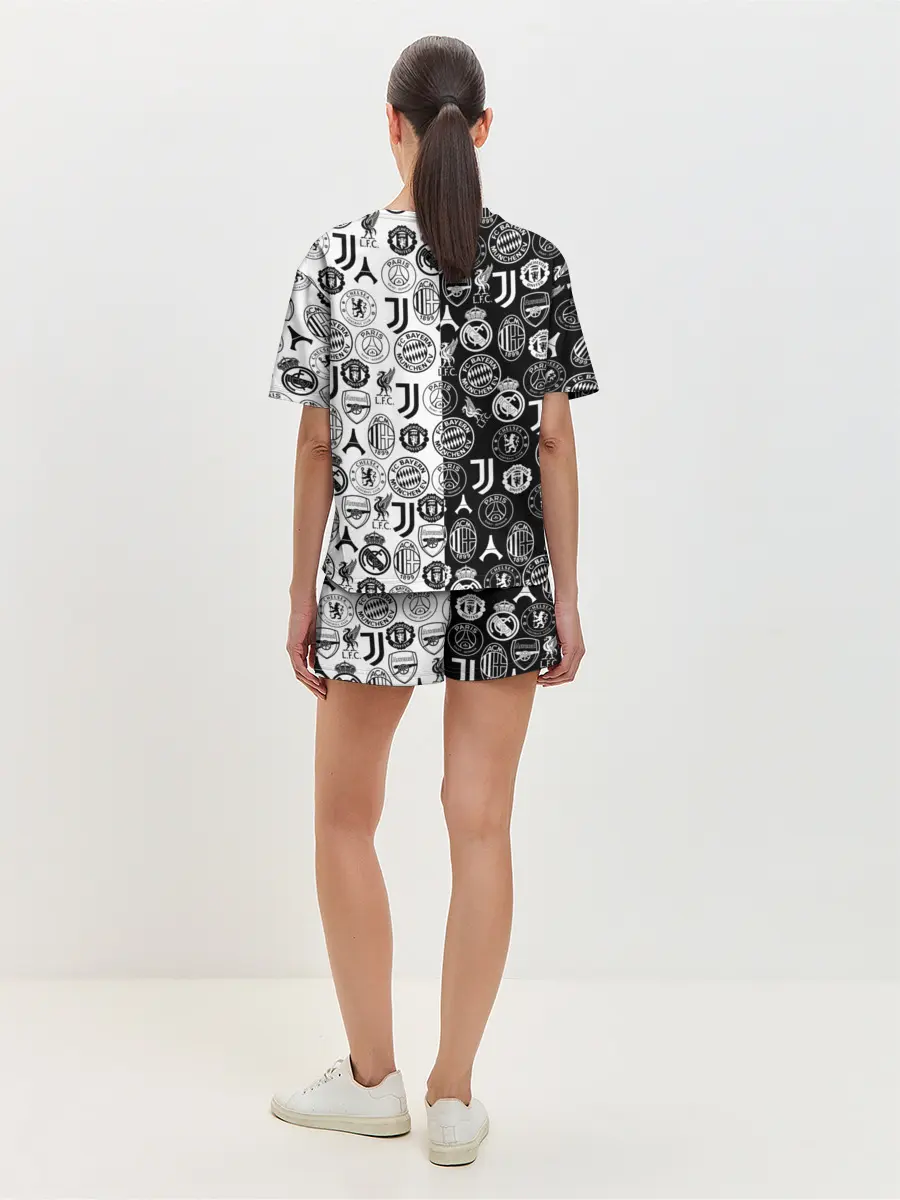 Женская пижама с шортами / ЛОГОТИПЫ ФУТБОЛЬНЫХ КОМАНД