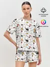 Женская пижама с шортами / Коты