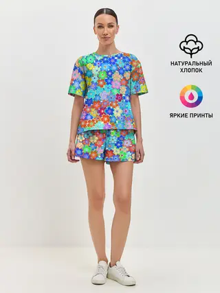 Женская пижама с шортами / Цветы весны