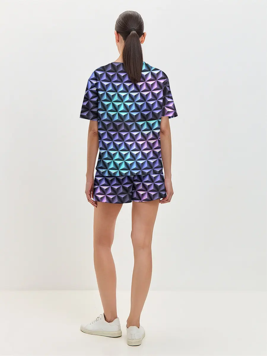 Женская пижама с шортами / НЕОНОВАЯ СТАЛЬ