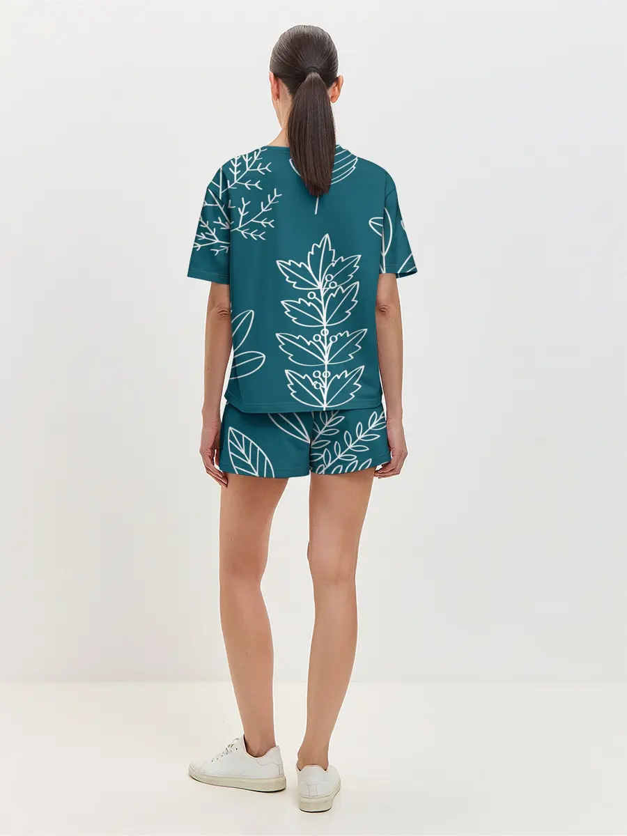 Женская пижама с шортами / Цветы
