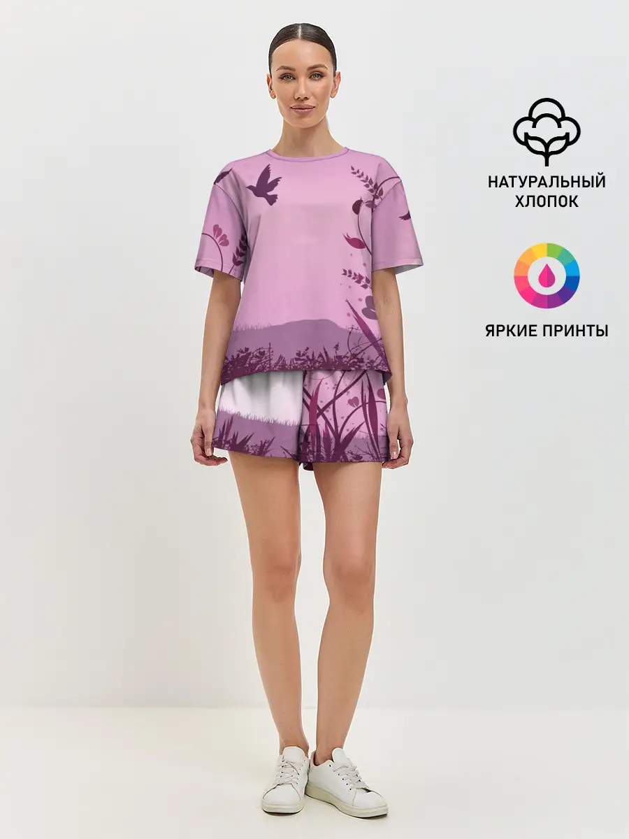 Женская пижама с шортами / Природа