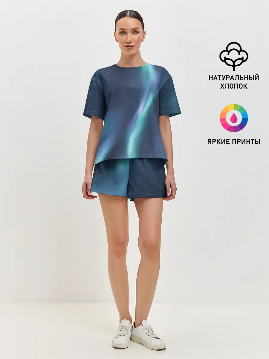 Женская пижама с шортами / Северное Сияние