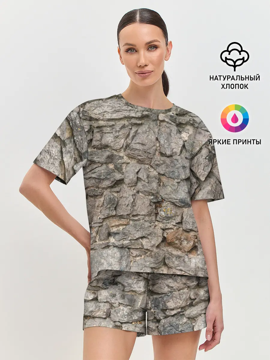 Женская пижама с шортами / Сломанная стена