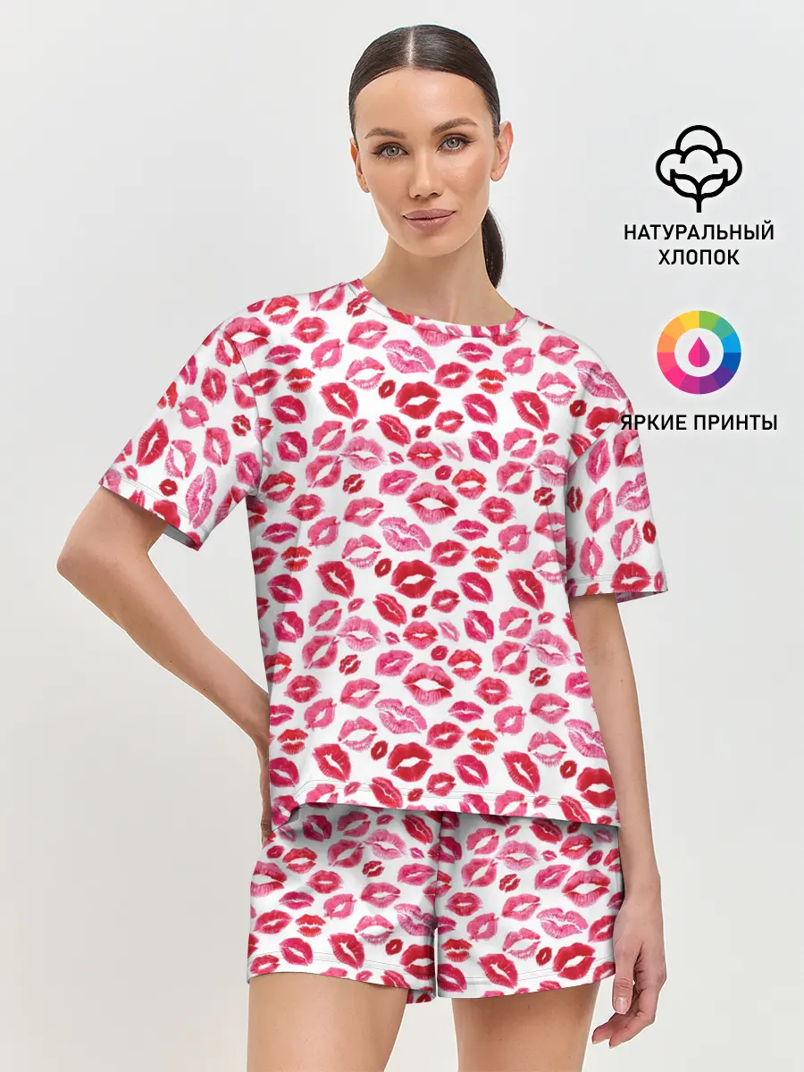 Женская пижама с шортами / Поцелуи