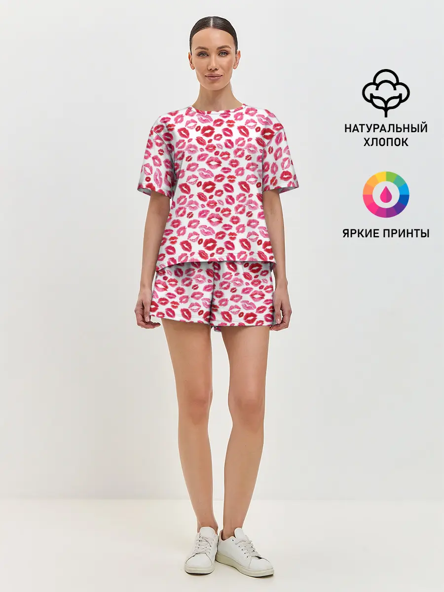 Женская пижама с шортами / Поцелуи