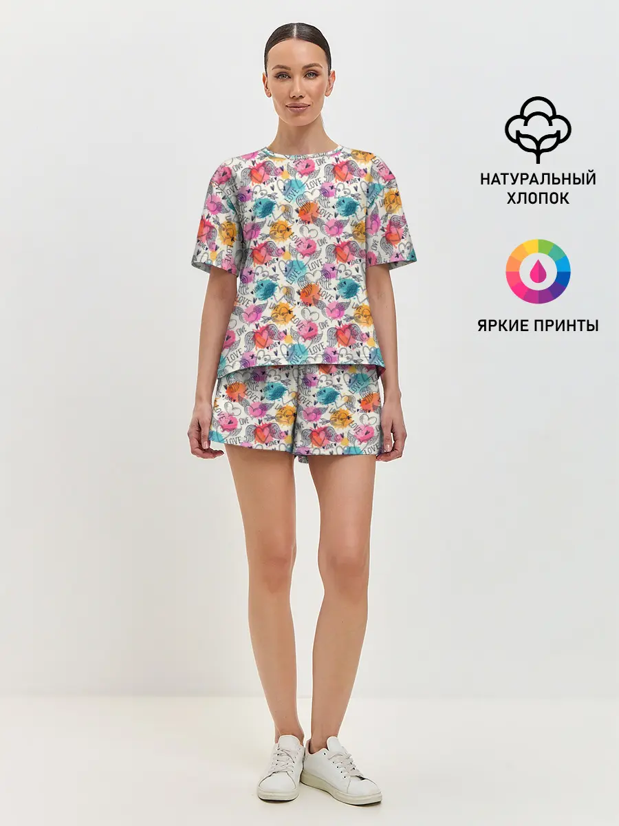 Женская пижама с шортами / Love