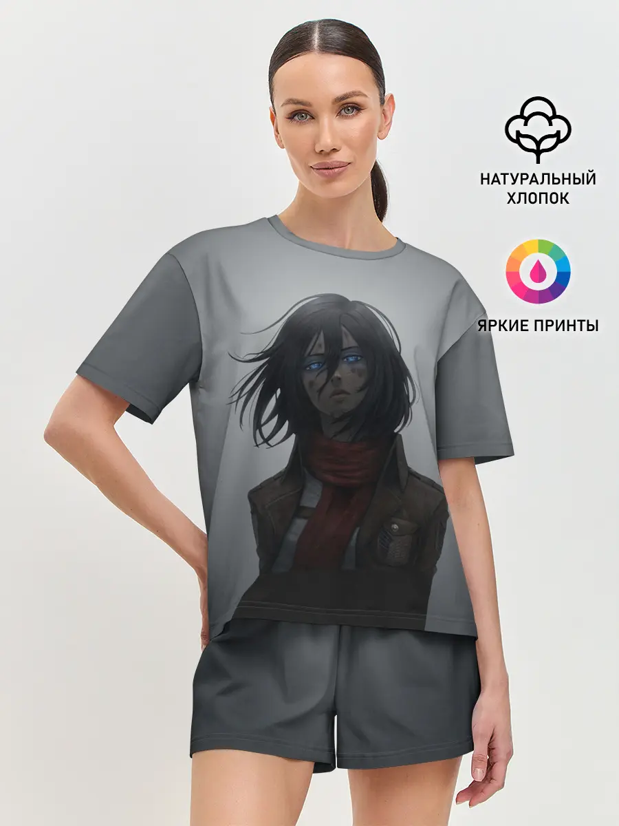 Женская пижама с шортами / Микаса Аккерман