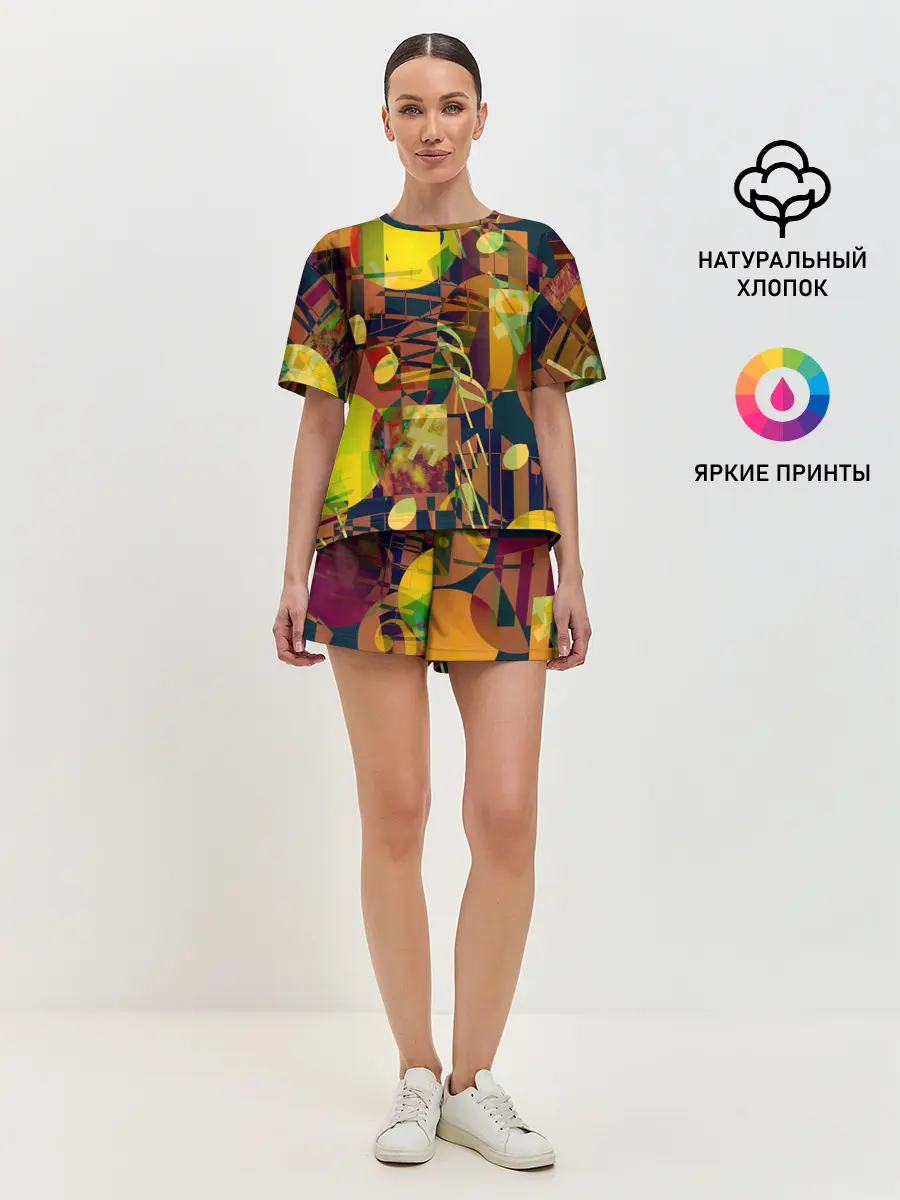 Женская пижама с шортами / Музыкальный глитч