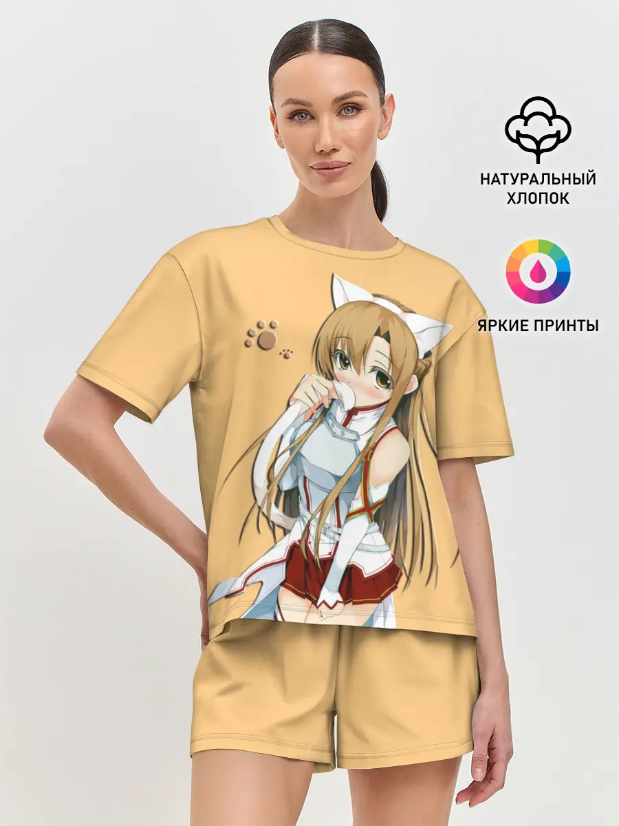 Женская пижама с шортами / неко Асуна