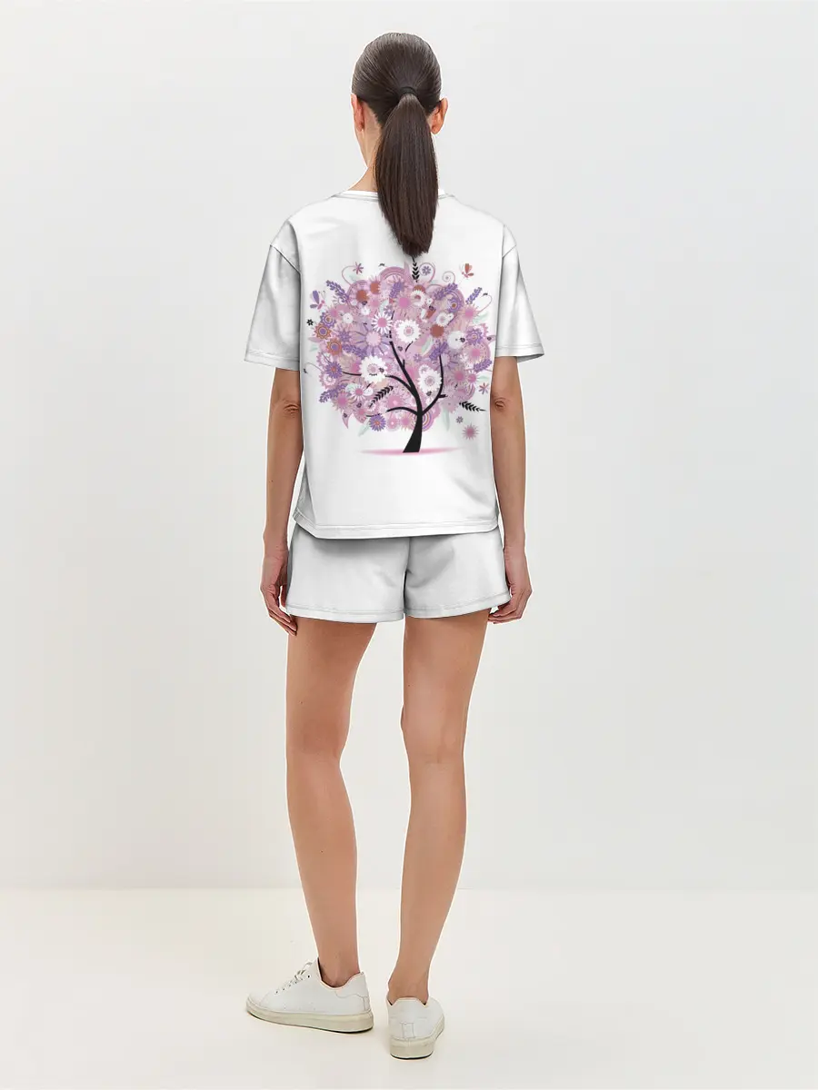 Женская пижама с шортами / Цветочное Дерево