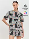 Женская пижама с шортами / Котики и Суши