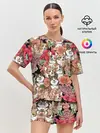 Женская пижама с шортами / Корги & Цветы