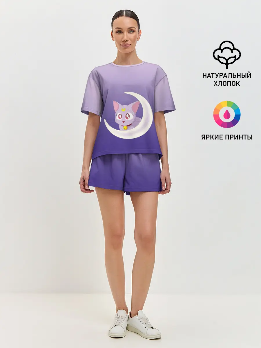 Женская пижама с шортами / кошка из сейлормун