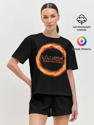 Женская пижама с шортами / Valheim - огненный круг