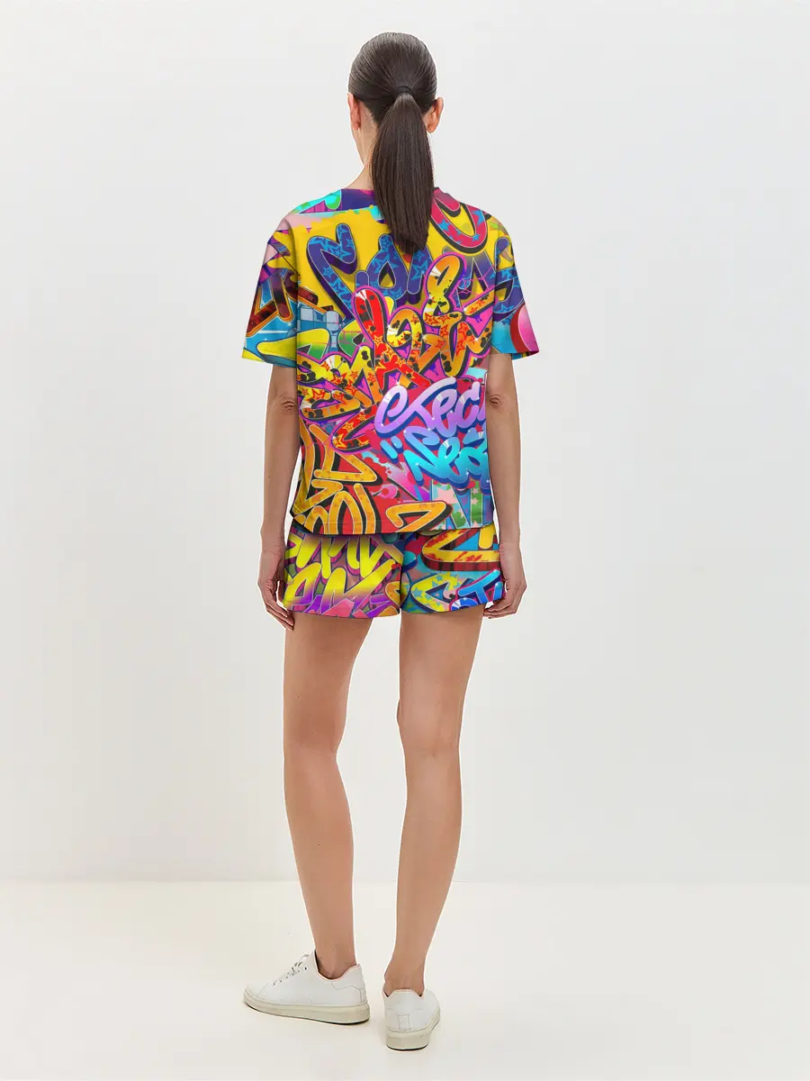 Женская пижама с шортами / Граффити