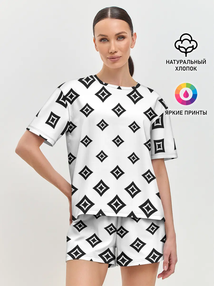 Женская пижама с шортами / Ромб в ромбе