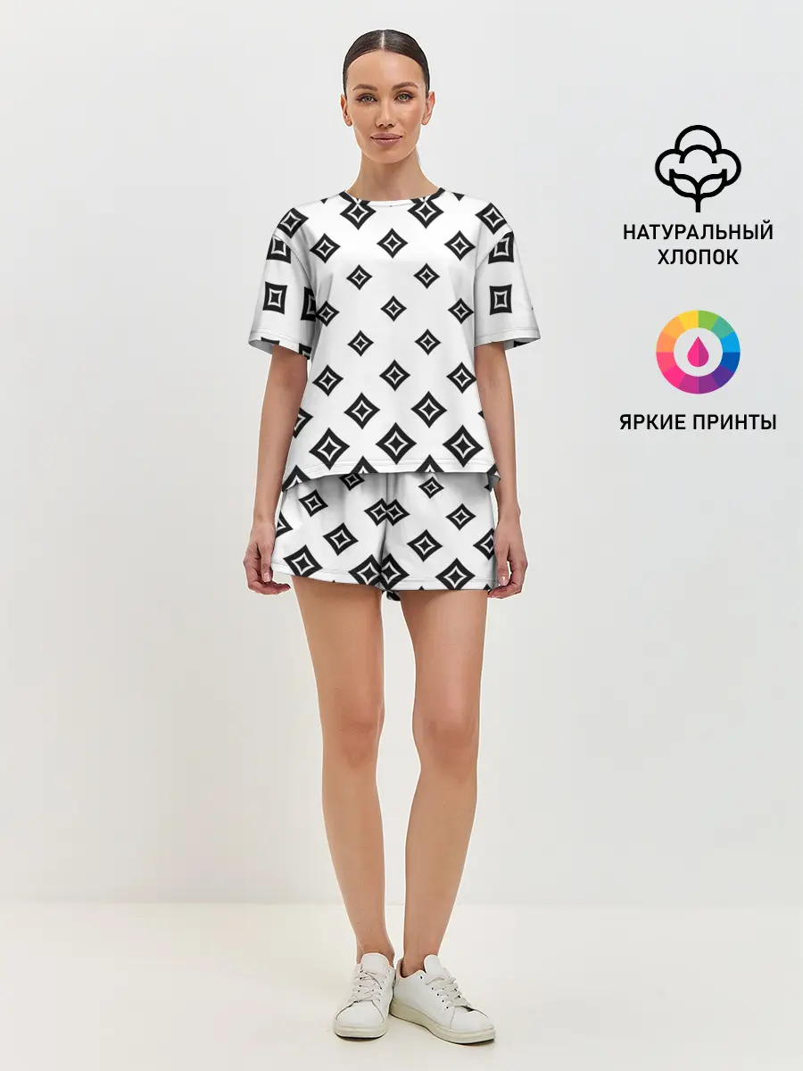 Женская пижама с шортами / Ромб в ромбе