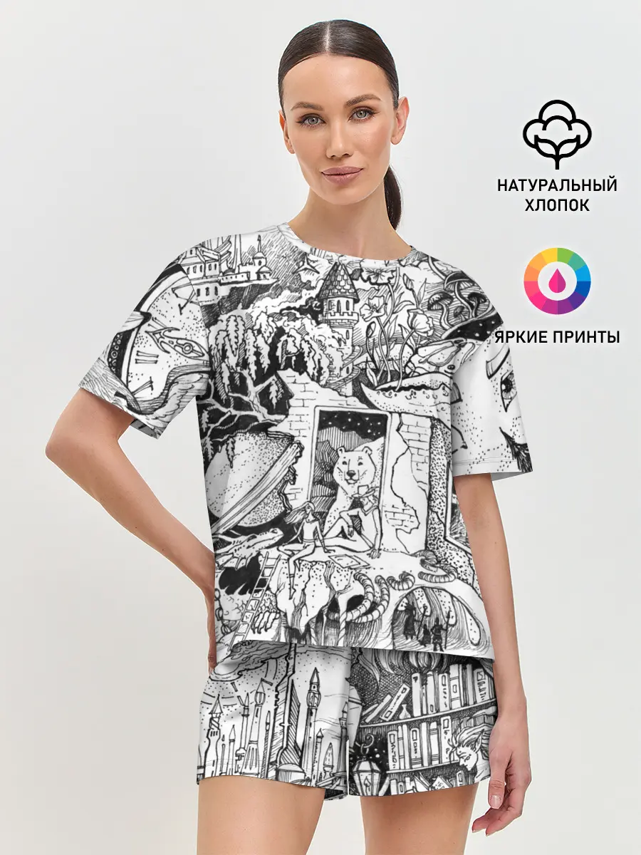 Женская пижама с шортами / дудлогод